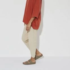 Birkenstock Men's Arizona Vegan Textile - Faded Khaki (Regular Width) -Sandal Style Shop 1023958 f look f 70166.1681220246