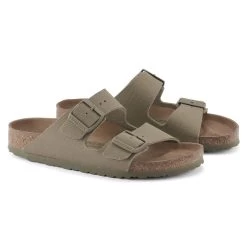 Birkenstock Men's Arizona Vegan Textile - Faded Khaki (Regular Width) -Sandal Style Shop 1023958 pair 68119.1681220236