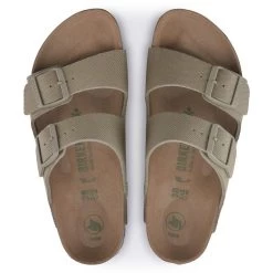 Birkenstock Men's Arizona Vegan Textile - Faded Khaki (Regular Width) -Sandal Style Shop 1023958 top 30144.1681220240
