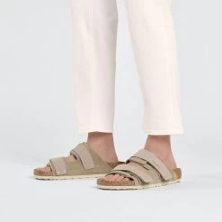 Birkenstock Uji Nubuck/Suede Leather - Taupe (Regular Width) -Sandal Style Shop 1025690 f look m 91877.1691081321