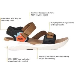 Teva Men's Zymic - Honey Brown / Black -Sandal Style Shop 2 28408.1679855094