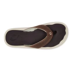 Olukai Men's Ulele Beach Sandals - Dark Wood -Sandal Style Shop E 95016.1652975110